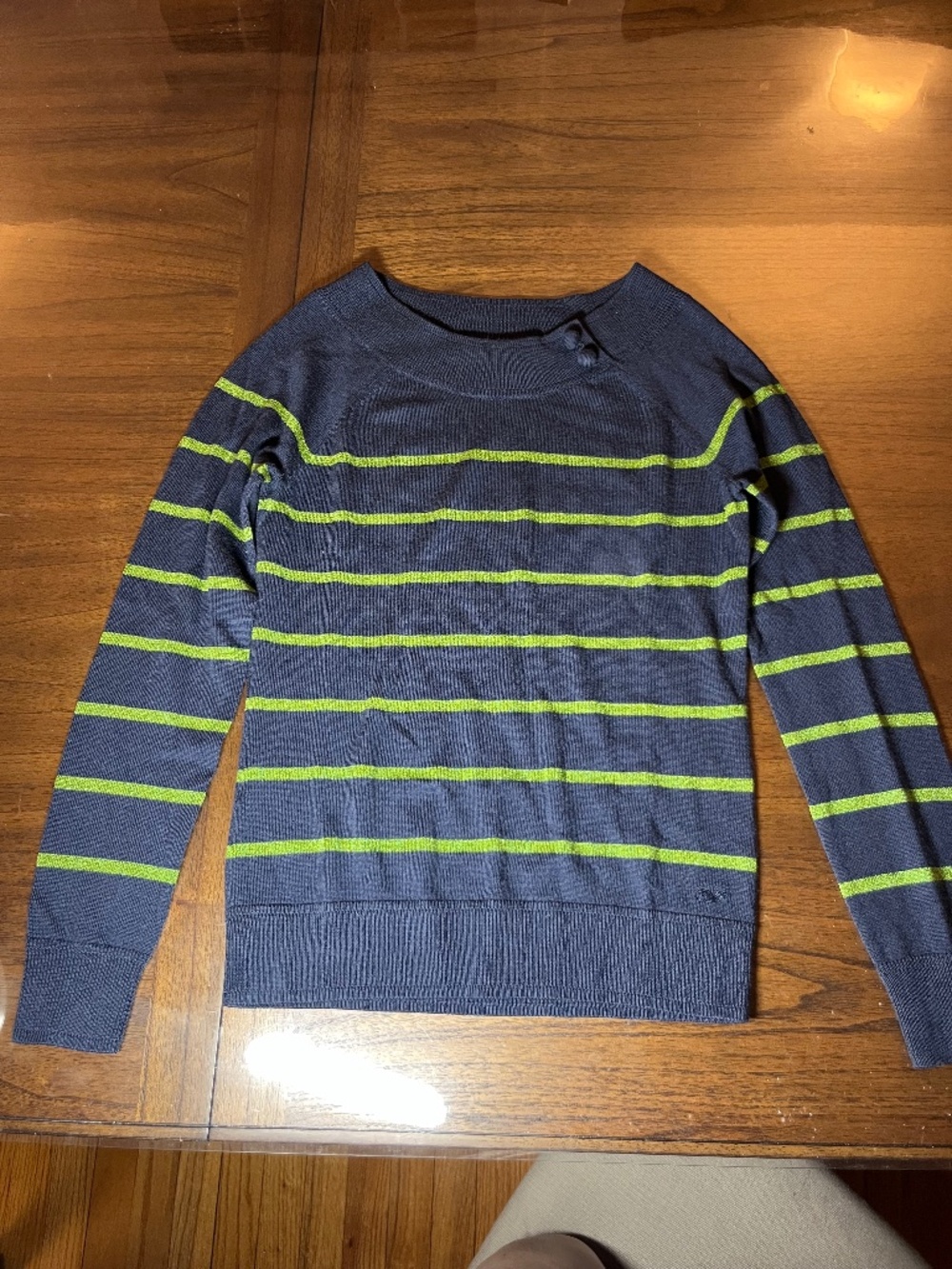 Vineyard Vines Women’s Sweater Blue and Green Stripe